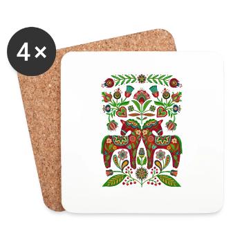 Sweden Sweden Nordic Scandinavia Dala Viking Horse - Coasters (set of 4) - white - Front