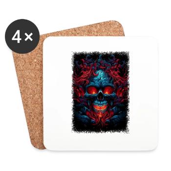 Dead Back Skeleton Costume Cadeaux Dirty Awesome - Dessous de verre (lot de 4) - blanc - Devant