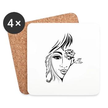 Ambiance florale - Dessous de verre (lot de 4) - blanc - Devant