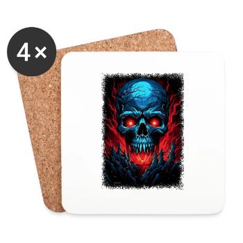 Gift Idea Scary Skater Love Spooky Drawing Anatomy - Coasters (set of 4) - white - Front