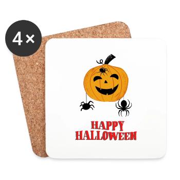 Happy Halloween - Untersetzer (4er-Set) - Weiß - Vorne