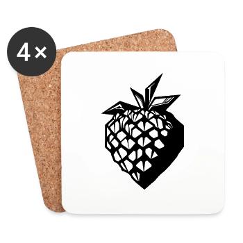 Fraise Fruit Fruit - Dessous de verre (lot de 4) - blanc - Devant