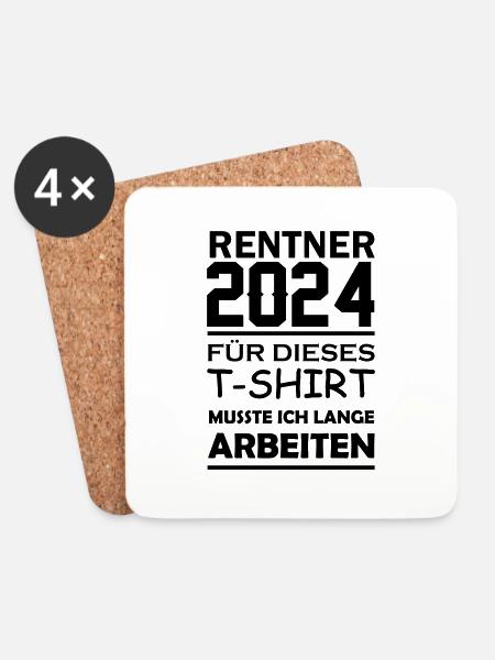 rentner 2024 - Untersetzer (4er-Set) - Weiß