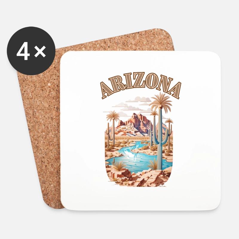 ARIZONA Wüste - Untersetzer (4er-Set) - Weiß