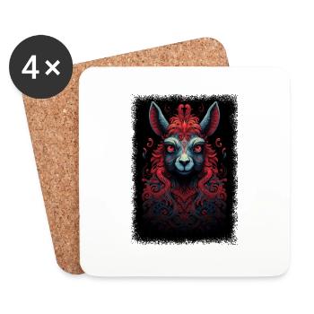 alpaga cadeau drôle disant drame animal citation drôle - Dessous de verre (lot de 4) - blanc - Devant