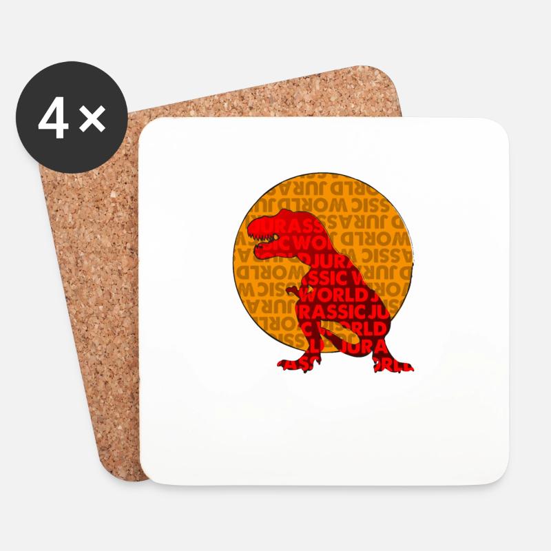 Dinosaurier - Untersetzer (4er-Set) - Weiß
