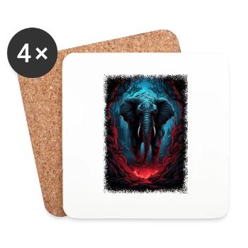 beach water adorable nature sun cool elephant - Coasters (set of 4) - white - Front