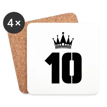 10 crown - Coasters (set of 4) - white - Front