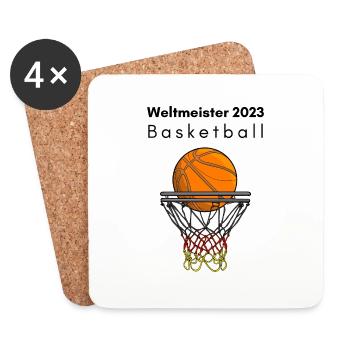 Weltmeister Basketball 2023 - Untersetzer (4er-Set) - Weiß - Vorne