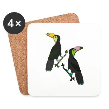 Toucan Two - Coasters (set of 4) - white - Front