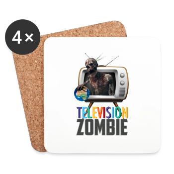 Television Zombie TV Zombie - Untersetzer (4er-Set) - Weiß - Vorne