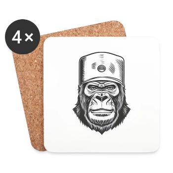 Gorilla - Coasters (set of 4) - white - Front