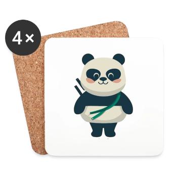 Panda - Untersetzer (4er-Set) - Weiß - Vorne