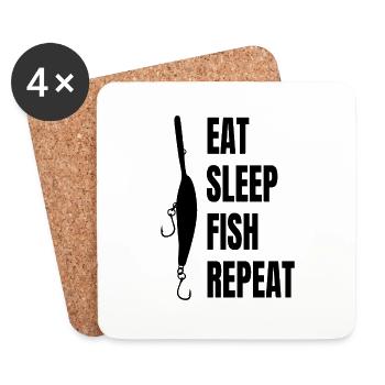 Fishing Fishing Fishing Fishing Hooks Anglers - Coasters (set of 4) - white - Front