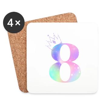 8th anniversary rainbow - Coasters (set of 4) - white - Front