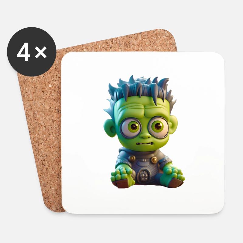 Babyfrankenstein - Untersetzer (4er-Set) - Weiß
