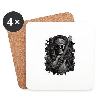 Skeleton guitarist - Coasters (set of 4) - white - Front