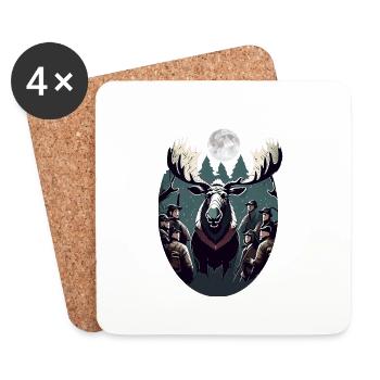 Le Roi de l’orignal - Dessous de verre (lot de 4) - blanc - Devant