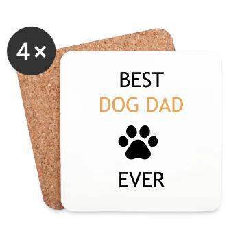 Best Dog Dad Ever - Untersetzer (4er-Set) - Weiß - Vorne