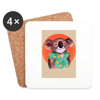 Koala mit Hawaii-Hemd - Untersetzer (4er-Set) - Weiß - Vorne