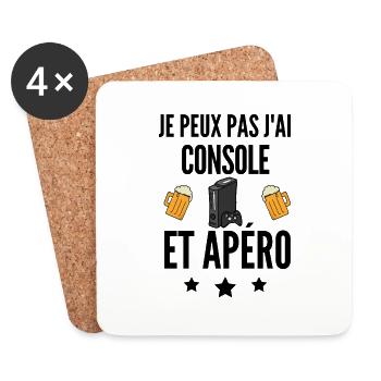 Console & Apéro : Mon Programme - Dessous de verre (lot de 4) - blanc - Devant