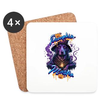 Halloween 2023 Shirt - Magic Dog Pumpkin Master - Coasters (set of 4) - white - Front