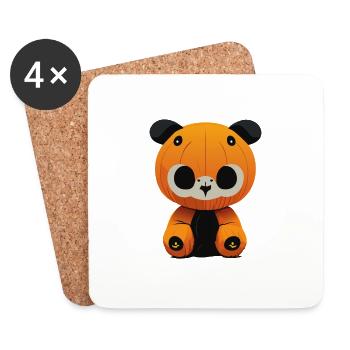 Cute spooky pumpkin cuddly toy for Halloween - Coasters (set of 4) - white - Front