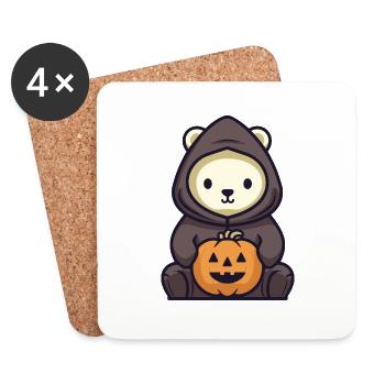 Ours polaire d’Halloween - Dessous de verre (lot de 4) - blanc - Devant