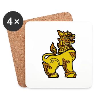 Chinthe Myanmar Myanmar - Coasters (set of 4) - white - Front