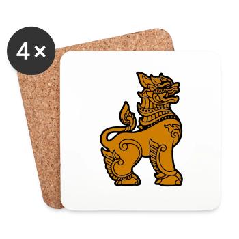 Chinthe Myanmar Myanmar - Coasters (set of 4) - white - Front