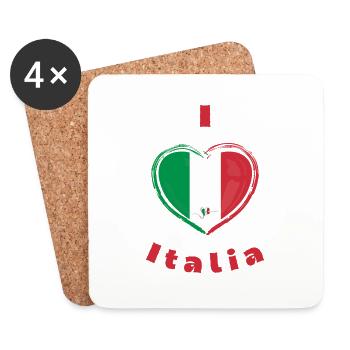 I love Italia - Dessous de verre (lot de 4) - blanc - Devant