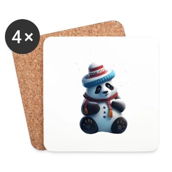 Winter Panda - Coasters (set of 4) - white - Front