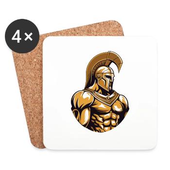 Spartan Gladiator Muscles Workout Gym - Coasters (set of 4) - white - Front