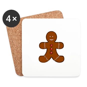 Cadeau de Noël d’hiver en pain d’épice - Dessous de verre (lot de 4) - blanc - Devant