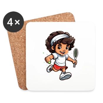 Tennis - Dessous de verre (lot de 4) - blanc - Devant