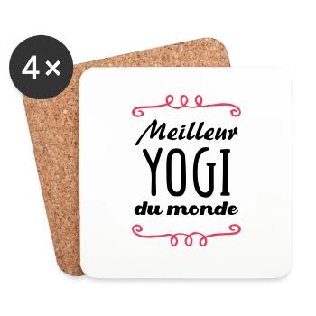 Meilleur Yogi du monde / Yoga - Dessous de verre (lot de 4) - blanc - Devant