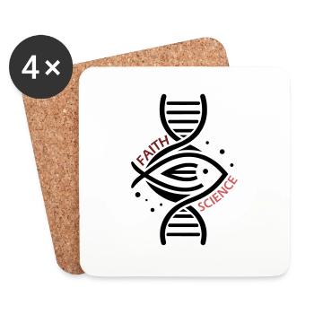 Science & Faith - DNA & Fish. - Coasters (set of 4) - white - Front
