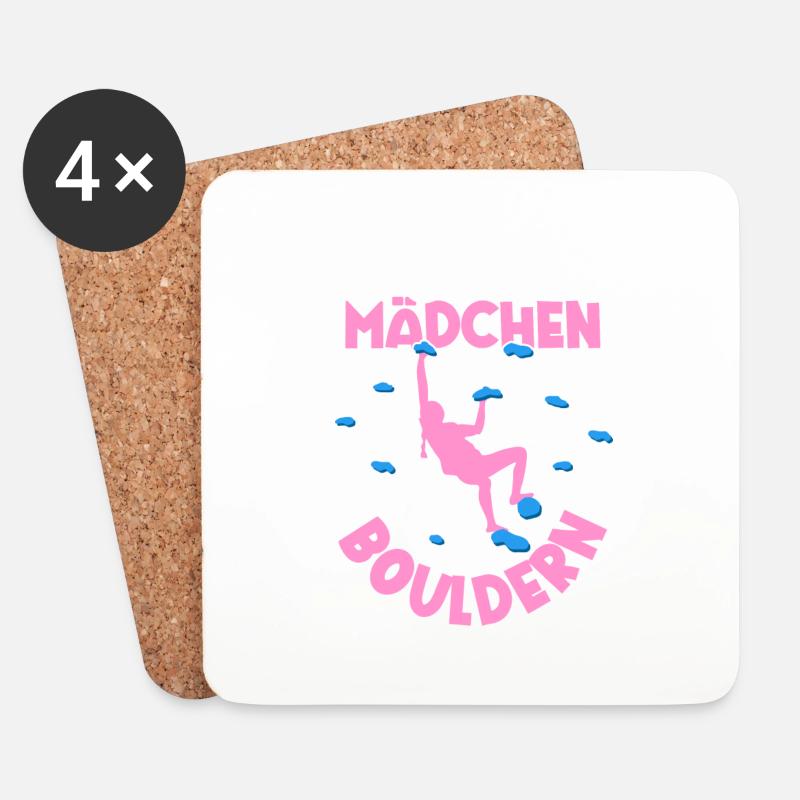 Coole Mädchen Gehen Bouldern Boulder Klettern - Untersetzer (4er-Set) - Weiß