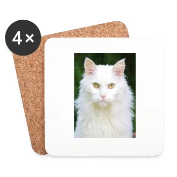 Katzen - Untersetzer (4er-Set) - Weiß - Vorne