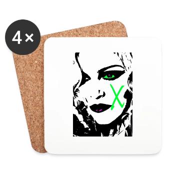 Madxbless 2023 vert - Dessous de verre (lot de 4) - blanc - Devant
