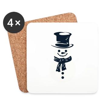 Cheerful Snowman Magic - Coasters (set of 4) - white - Front