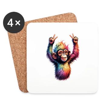 I ♥️ Rainbowcore | Journée de la rue Christopher - Dessous de verre (lot de 4) - blanc - Devant