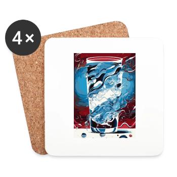 Smoking Water (Artwork Collection) - Coasters (set of 4) - white - Front