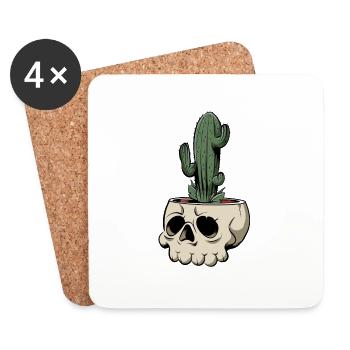 Cactus - Dessous de verre (lot de 4) - blanc - Devant