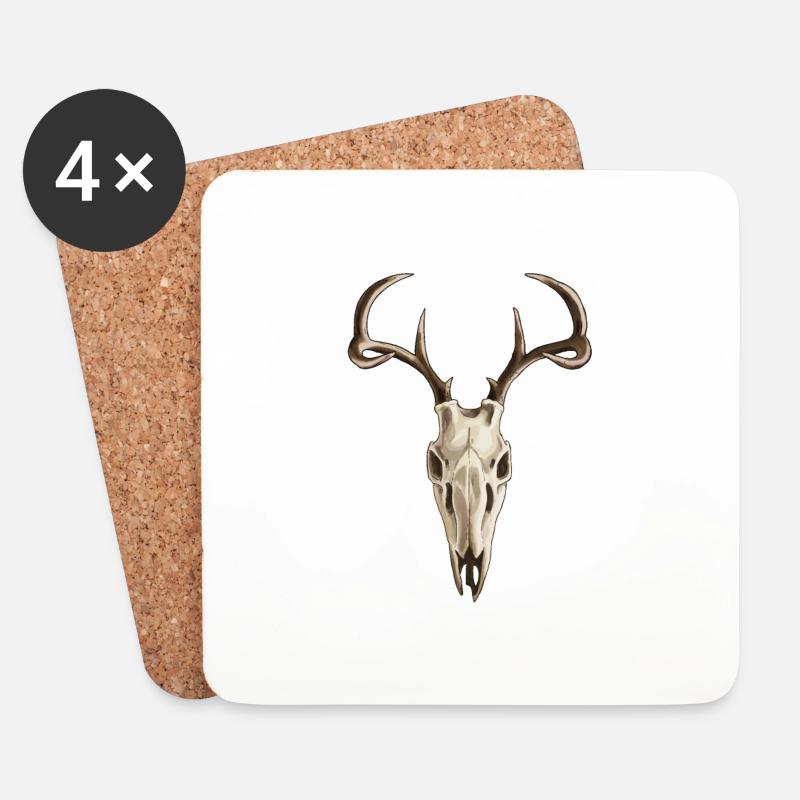 Deer Skull - Coasters (set of 4) - white