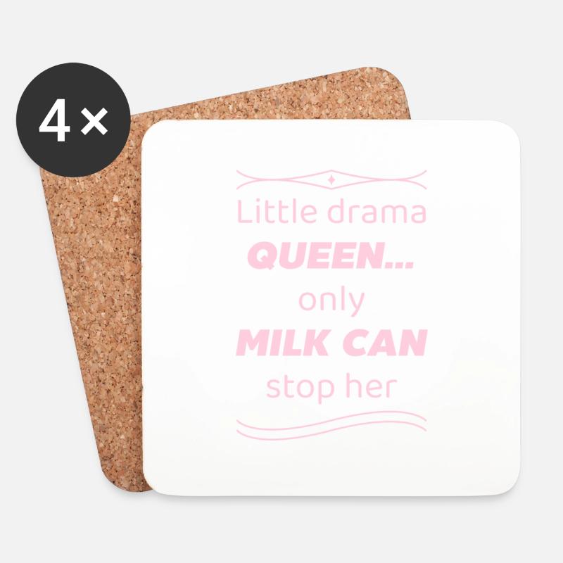 little drama queen Spruch - Untersetzer (4er-Set) - Weiß