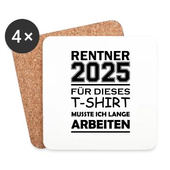 rentner 2025 - Untersetzer (4er-Set) - Weiß - Vorne