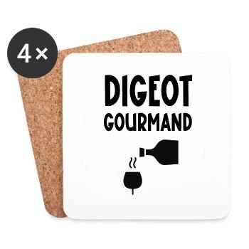 digeot gourmand - Dessous de verre (lot de 4) - blanc - Devant