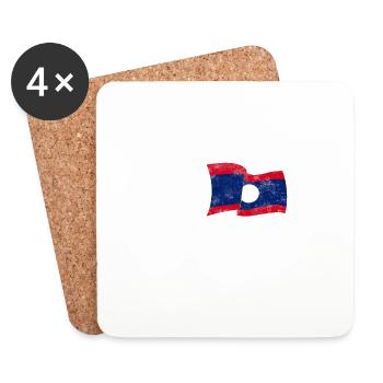 Laos Lao Laotian Flag Temple Lao I Gift - Coasters (set of 4) - white - Front