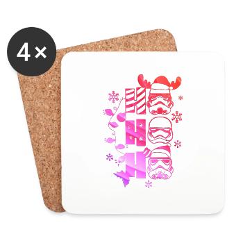 Weihnachten Weihnachtsmann Weihnachtsmann ungezogene Feiertage Winter - Untersetzer (4er-Set) - Weiß - Vorne